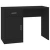 Schwarzer Schreibtisch mit Schublade und Schrank Omaid 100x40x73cm (Holz)