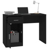 Schwarzer Schreibtisch mit Schublade und Schrank Omaid 100x40x73cm (Holz)