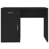 Schwarzer Schreibtisch mit Schublade und Schrank Omaid 100x40x73cm (Holz)