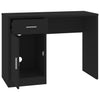 Schwarzer Schreibtisch mit Schublade und Schrank Omaid 100x40x73cm (Holz)