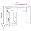 Schwarzer Schreibtisch mit Schublade und Schrank Omaid 100x40x73cm (Holz)