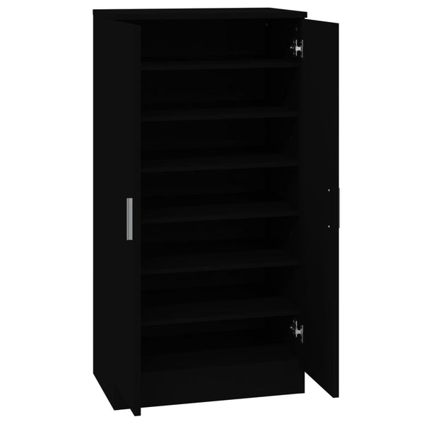 Musta kenkäkaappi Bethel 55x35x108cm (suunniteltu puu)