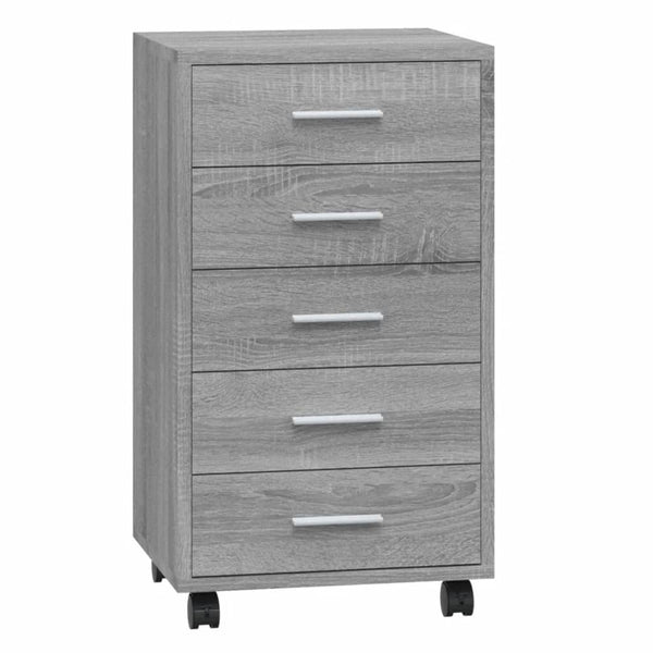 Grauer Rollcontainer Olgheta (Sonoma-Holz)