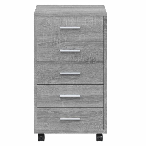 Grauer Rollcontainer Olgheta (Sonoma-Holz)