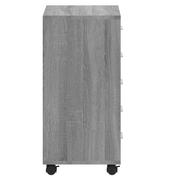 Grauer Rollcontainer Olgheta (Sonoma-Holz)