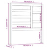 Graues Betthaupt Fiedler 96x4x104cm (Kiefer)