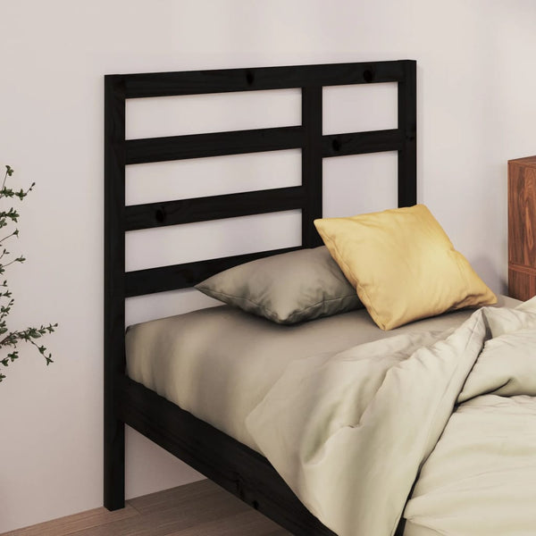 Schwarzes Kopfteil Fiedler 96x4x104cm (Kiefer)