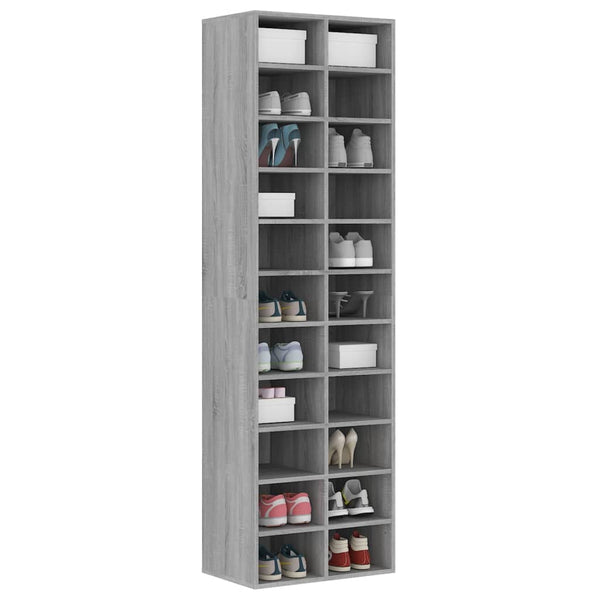 Graues Schuhregal Delfina 54x34x183cm (Holz)