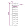 Graues Schuhregal Delfina 54x34x183cm (Holz)