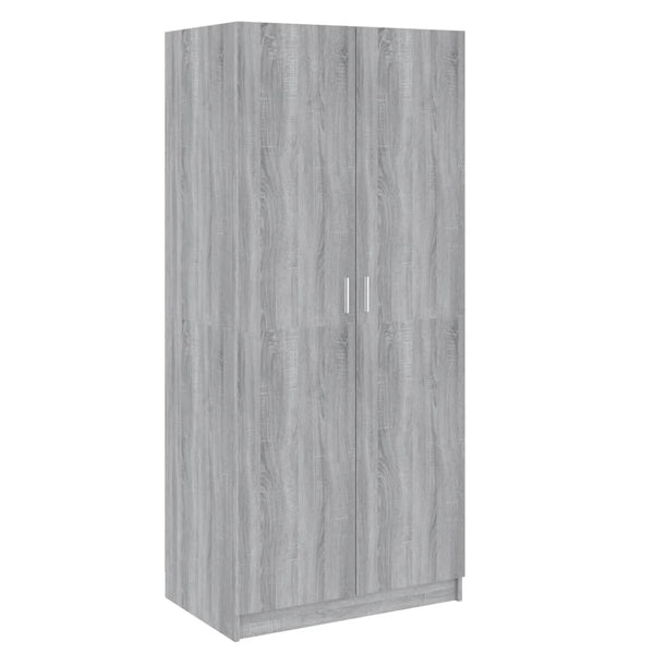 Grauer Kleiderschrank Altobrando 80x52x180cm (Holz)