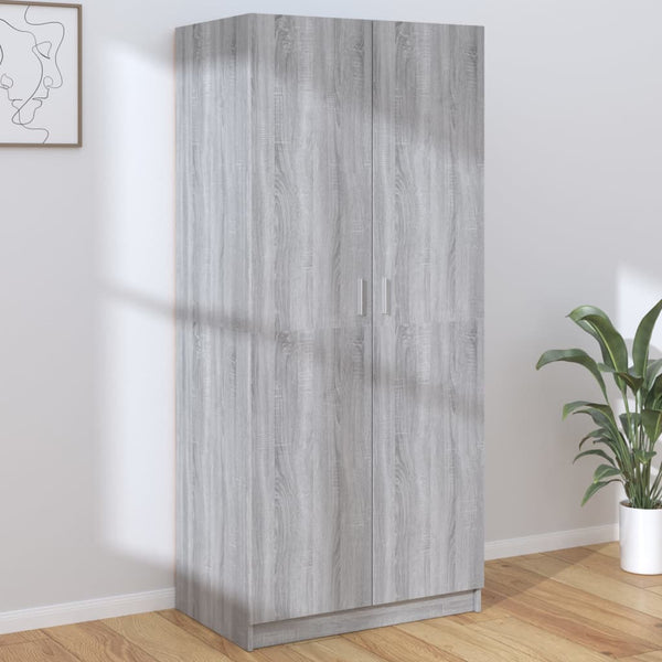 Grauer Kleiderschrank Altobrando 80x52x180cm (Holz)