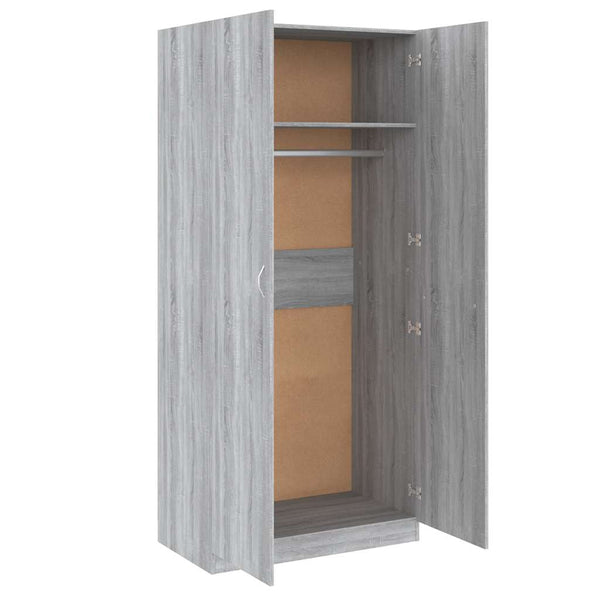 Grauer Kleiderschrank Pirus 90x52x200cm (Holz)