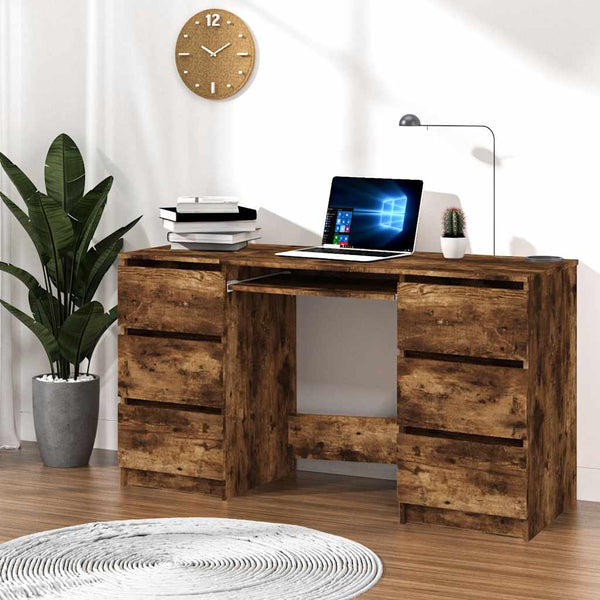 Räuchereiche Schreibtisch Angelus 140x50x77cm (Holz)
