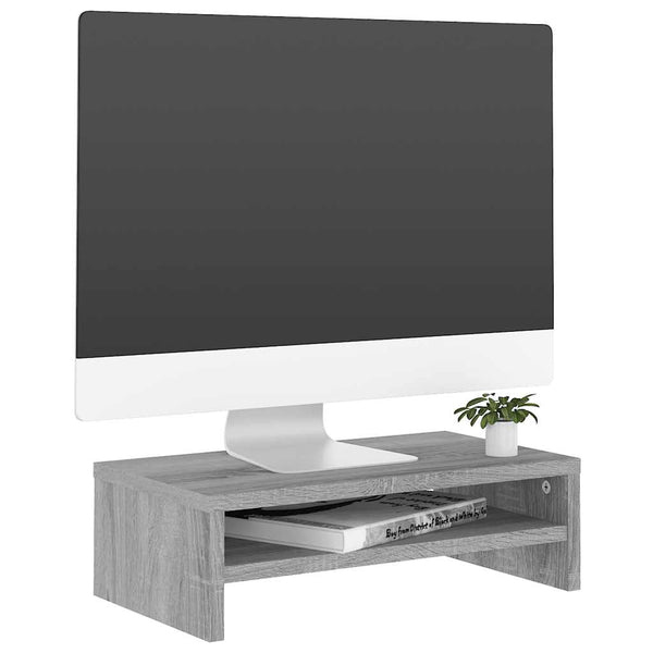 Grauer Bildschirmständer Reisad 42x24x13cm (Holz)
