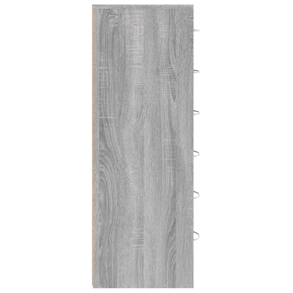Harmaa senkki 6 laatikolla Licxanadra 50x34x96cm (puinen)