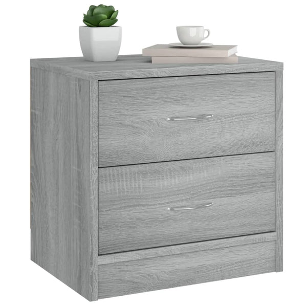 Grauer Nachttisch Katrin 40x30x40cm (Holz)