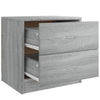 Grauer Nachttisch Katrin 40x30x40cm (Holz)