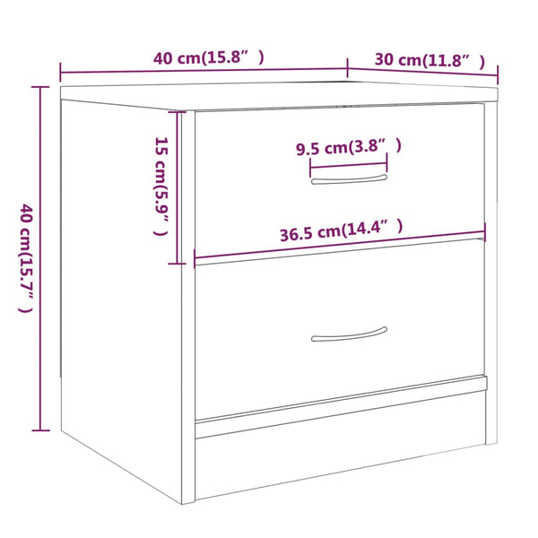 Grauer Nachttisch Katrin 40x30x40cm (Holz)