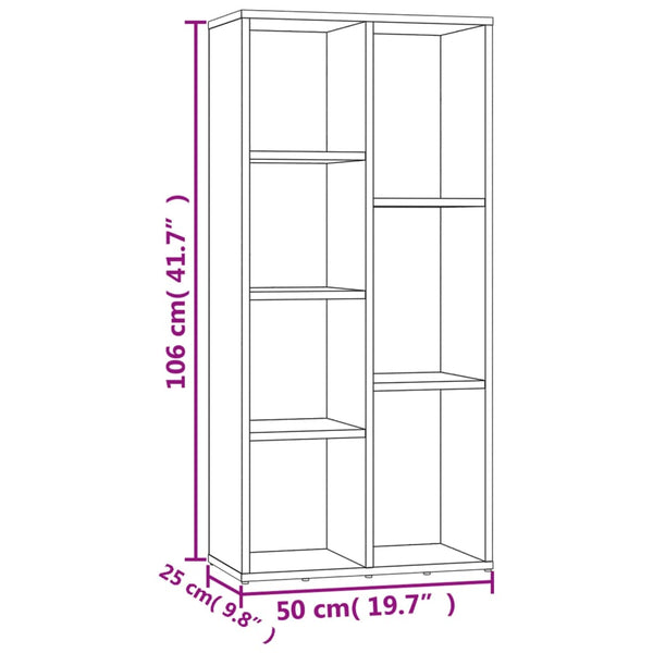 Räuchereichenholz-Bücherregal Hartwig 50x25x106cm