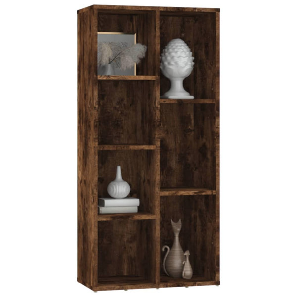 Räuchereichenholz-Bücherregal Hartwig 50x25x106cm