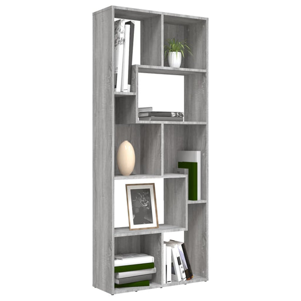 Graues Bücherregal Ilda 67x24x161cm (Holz)