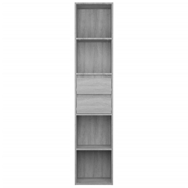 Graues Bücherregal Grofu 36x30x171cm (Holz)