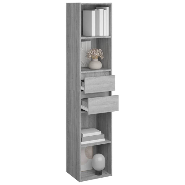 Graues Bücherregal Grofu 36x30x171cm (Holz)
