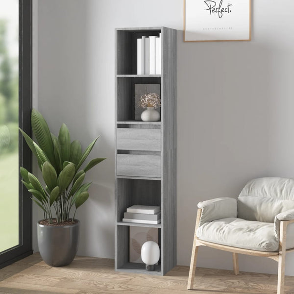 Graues Bücherregal Grofu 36x30x171cm (Holz)