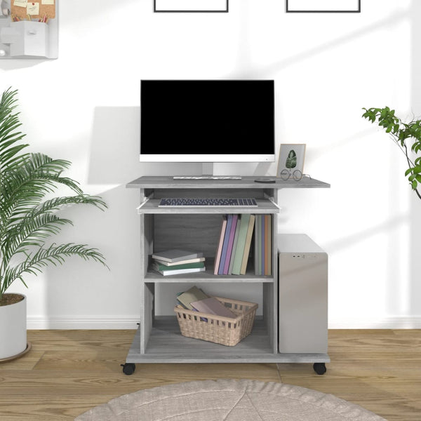 Grauer Computertisch Tasita 80x50x75cm (Holz)