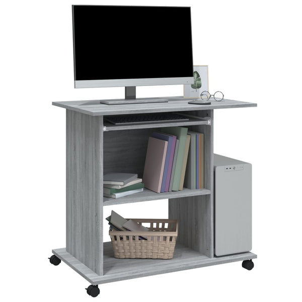 Grauer Computertisch Tasita 80x50x75cm (Holz)