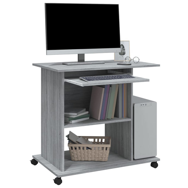 Grauer Computertisch Tasita 80x50x75cm (Holz)