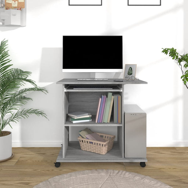 Grauer Computertisch Tasita 80x50x75cm (Holz)