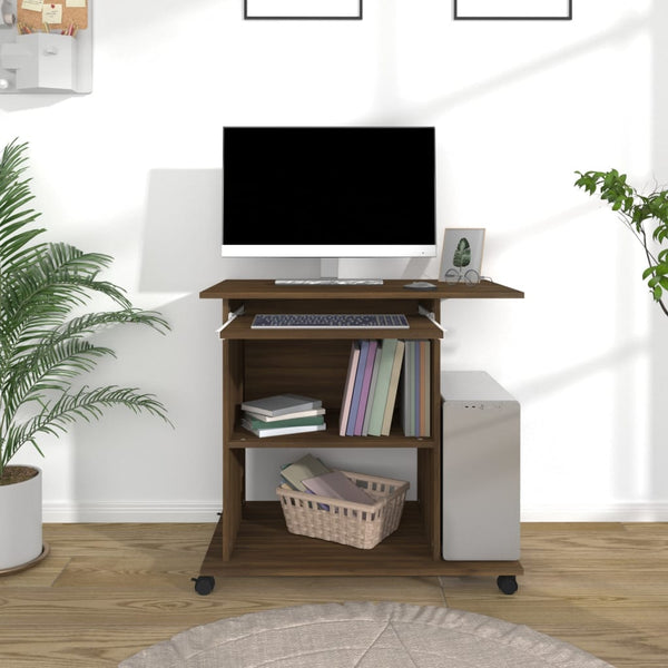 Brauner Computertisch Tasita 80x50x75cm (Holz)