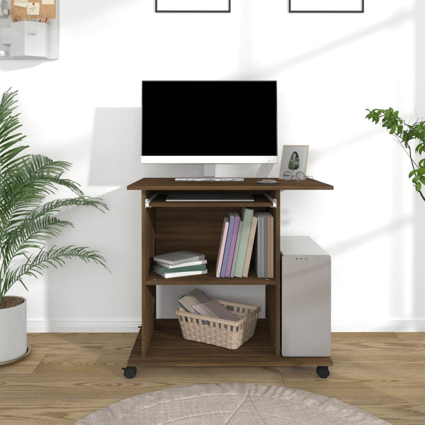Brauner Computertisch Tasita 80x50x75cm (Holz)