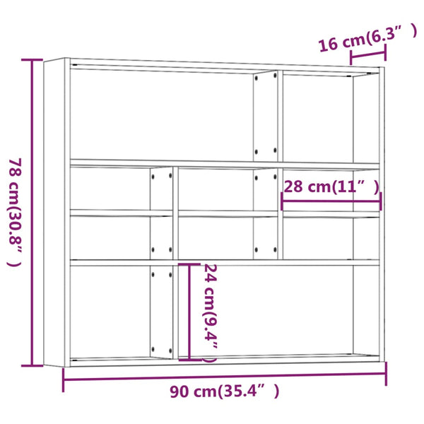 Ruskea seinähylly Ispasia 90x16x78cm (lastulevy)