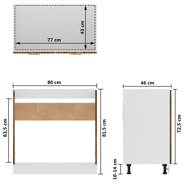 Waschbeckenunterschrank Savutammi Pompilas 80x46x81,5cm (Holz)