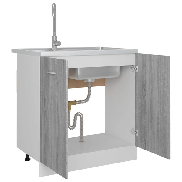 Grauer Waschtischunterschrank Pompilas 80x46x81,5cm (Holz)