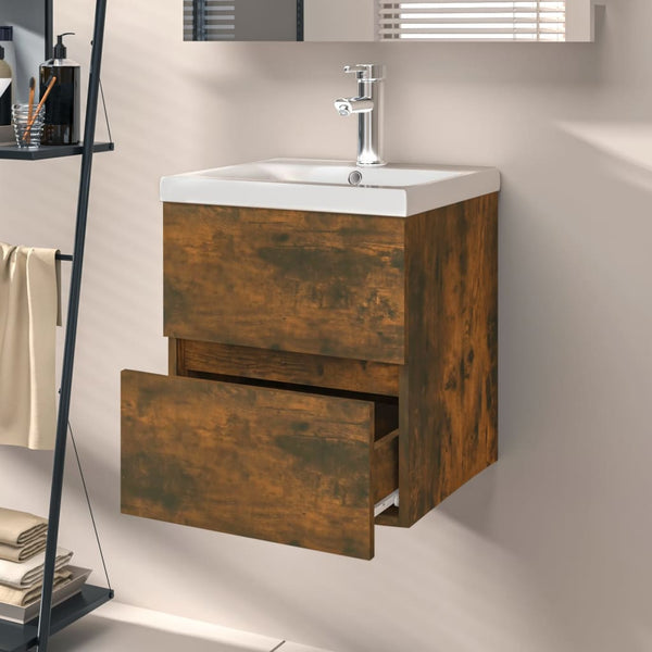Waschtischunterschrank Rauch-Eiche Portaru 41x38,5x45cm (Holz)
