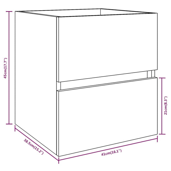 Grauer Waschtischunterschrank Portaru 41x38,5x45cm (Holz)