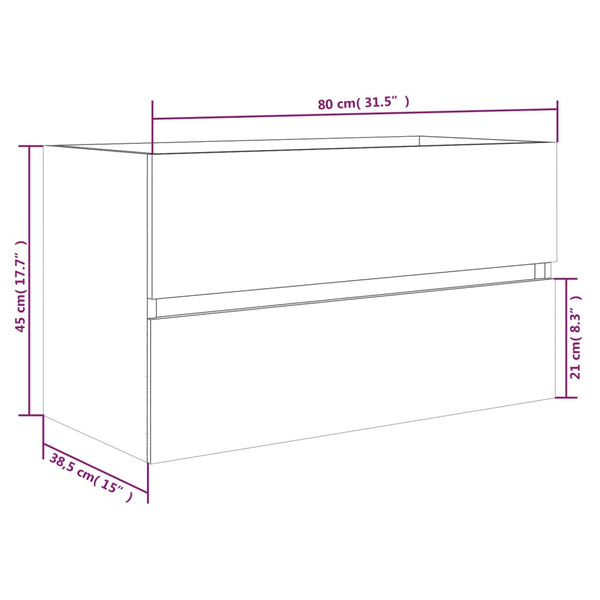 Waschtischunterschrank Savutammi Portaru 80x38,5x45cm (Holz)