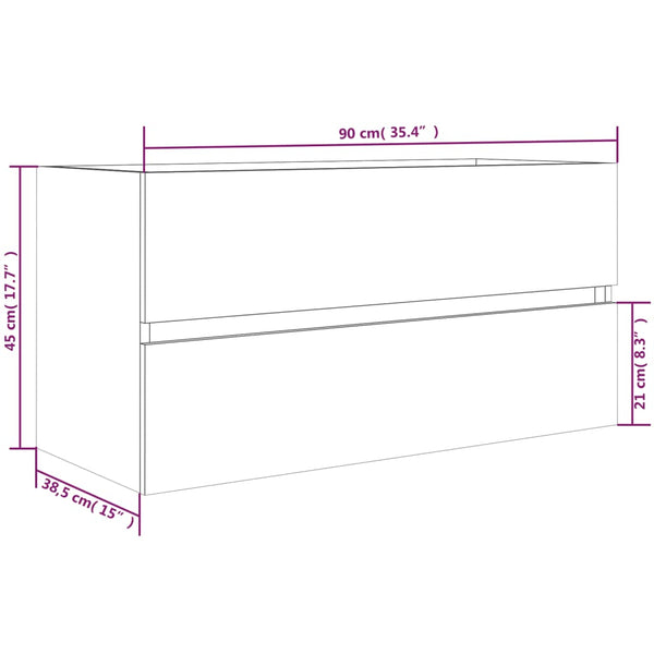Harmaa allaskaappi Portaru 90x38,5x45cm (puinen)