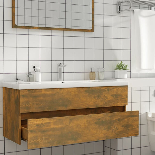 Waschtischunterschrank Eiche geräuchert Portaru 100x38,5x45cm (Holz)