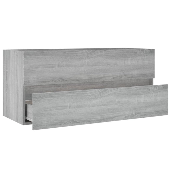 Grauer Waschtischunterschrank Portaru 100x38,5x45cm (Holz)