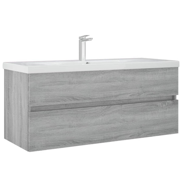 Grauer Waschtischunterschrank Portaru 100x38,5x45cm (Holz)