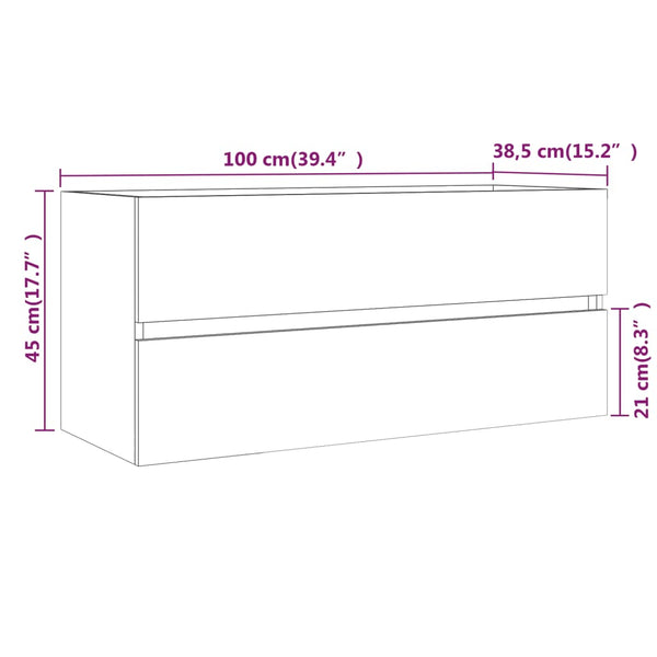 Grauer Waschtischunterschrank Portaru 100x38,5x45cm (Holz)