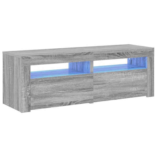 Graues TV-Möbel Athema 120x35x40cm mit LED-Beleuchtung (Sonoma)