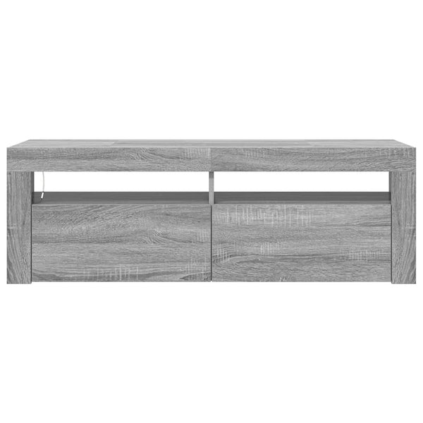 Graues TV-Möbel mit LED-Beleuchtung Nunut 120x35x40cm (Sonoma)