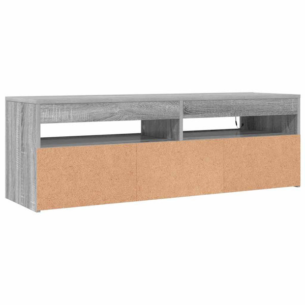 Graues TV-Möbel mit LED-Beleuchtung Nunut 120x35x40cm (Sonoma)