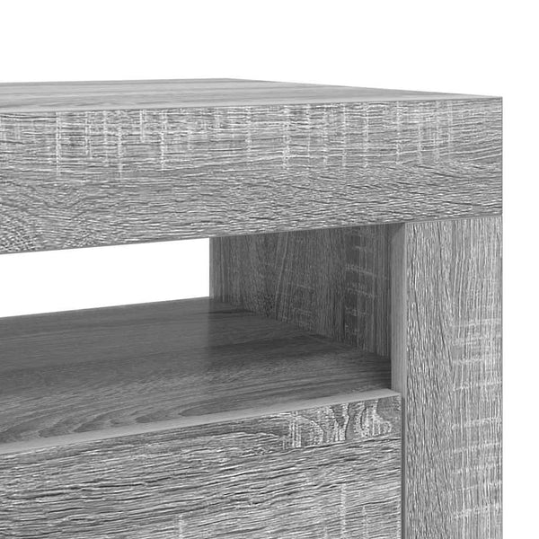 Graues TV-Möbel mit LED-Beleuchtung Nunut 120x35x40cm (Sonoma)