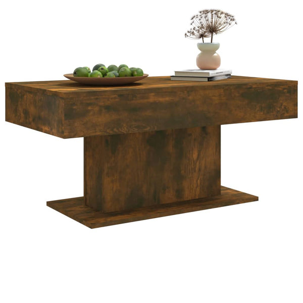 Couchtisch Eutalia aus geräucherter Eiche 96x50x45cm (Holz)